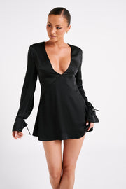Rosario Long Sleeve Mini Dress - Black