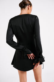 Rosario Long Sleeve Mini Dress - Black