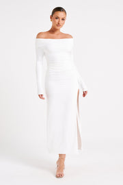 Emma Recycled Nylon Maxi Skirt - White