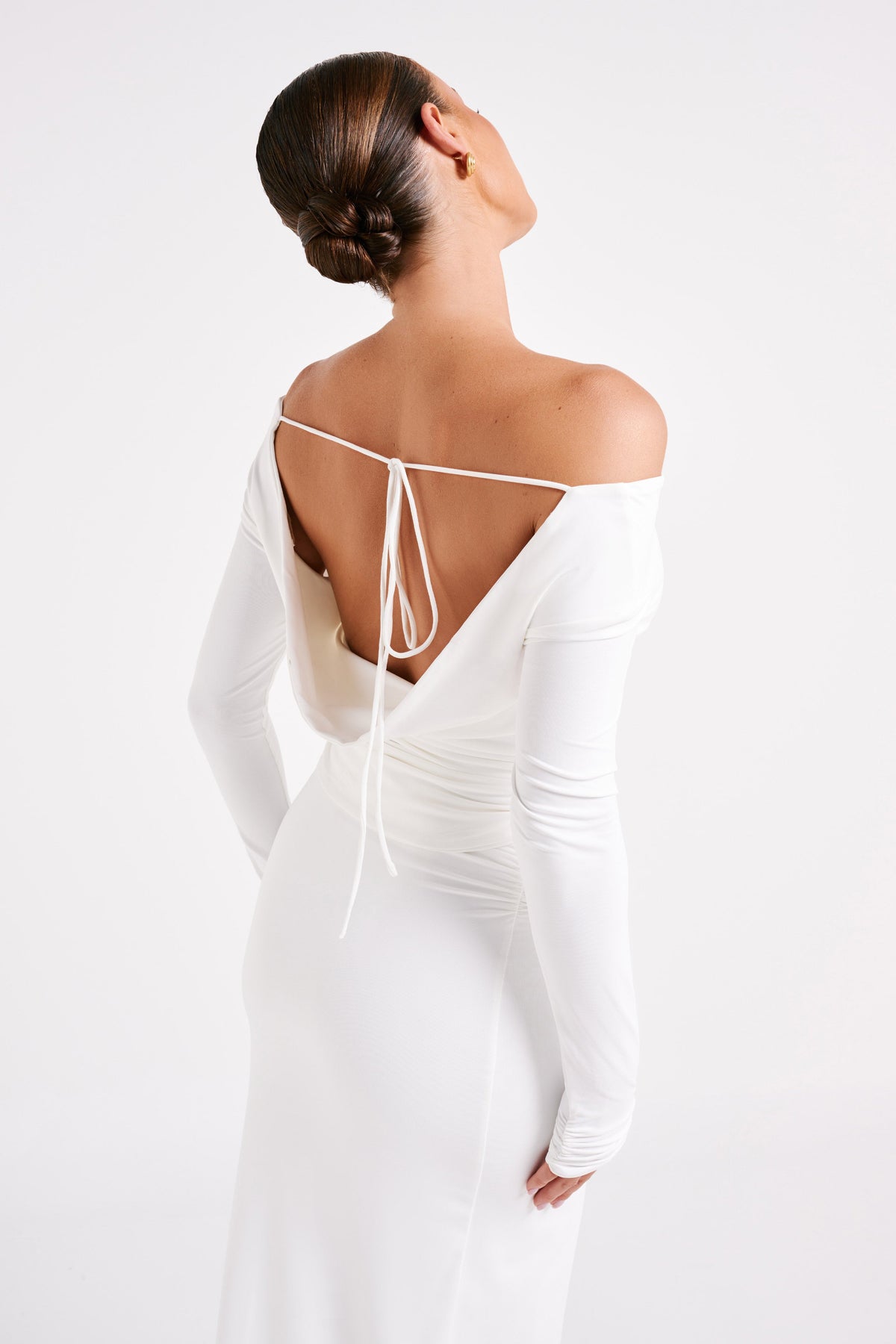 Emma Recycled Nylon Long Sleeve Top - White #2