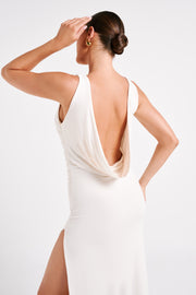Alika Draped Front Maxi Dress - Ivory