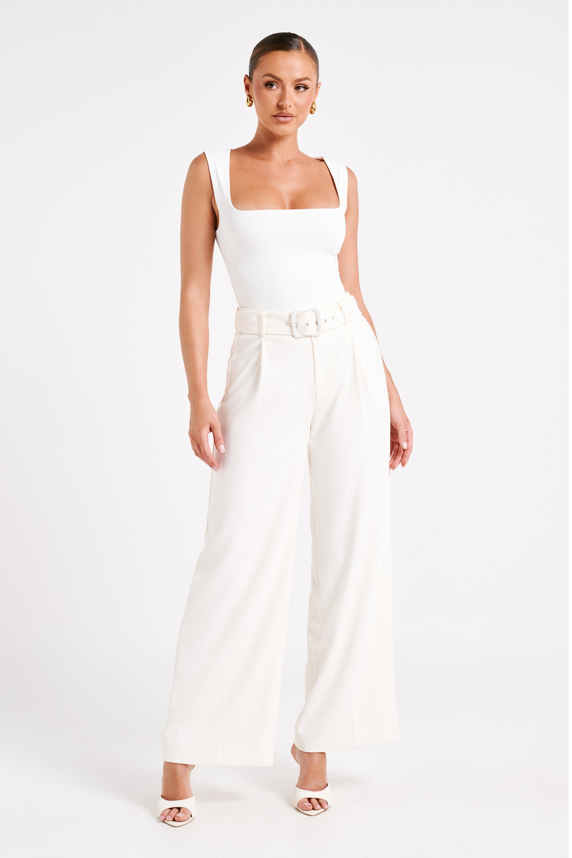 Tenley Wide Leg Suiting Pants - Ivory #4