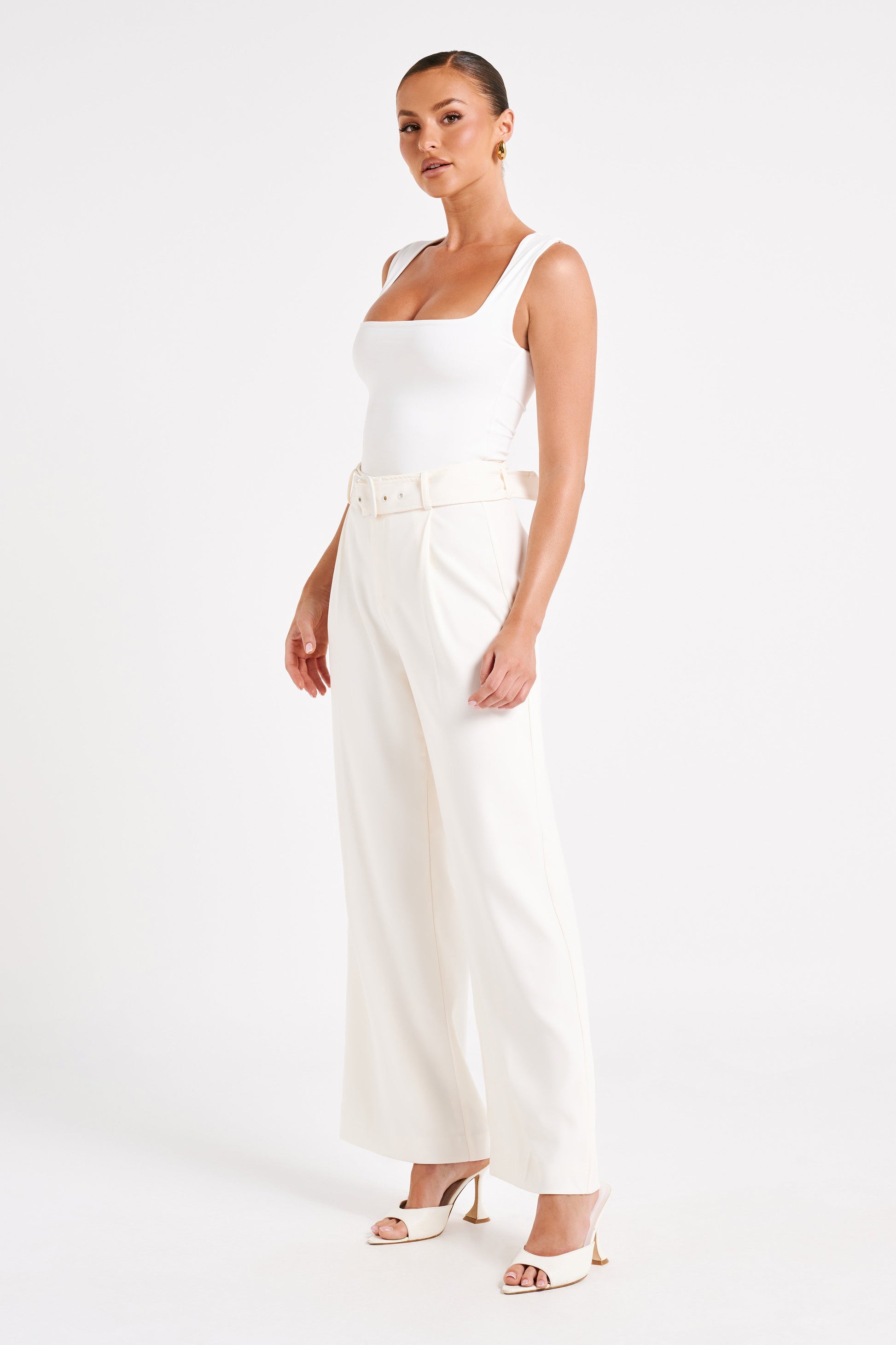 Tenley Wide Leg Suiting Pants - Ivory #7