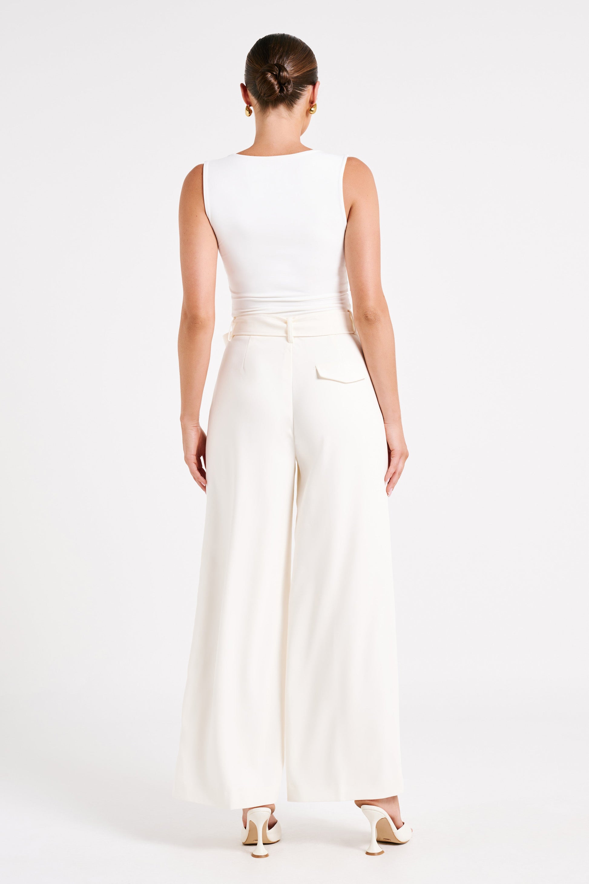 Tenley Wide Leg Suiting Pants - Ivory #6