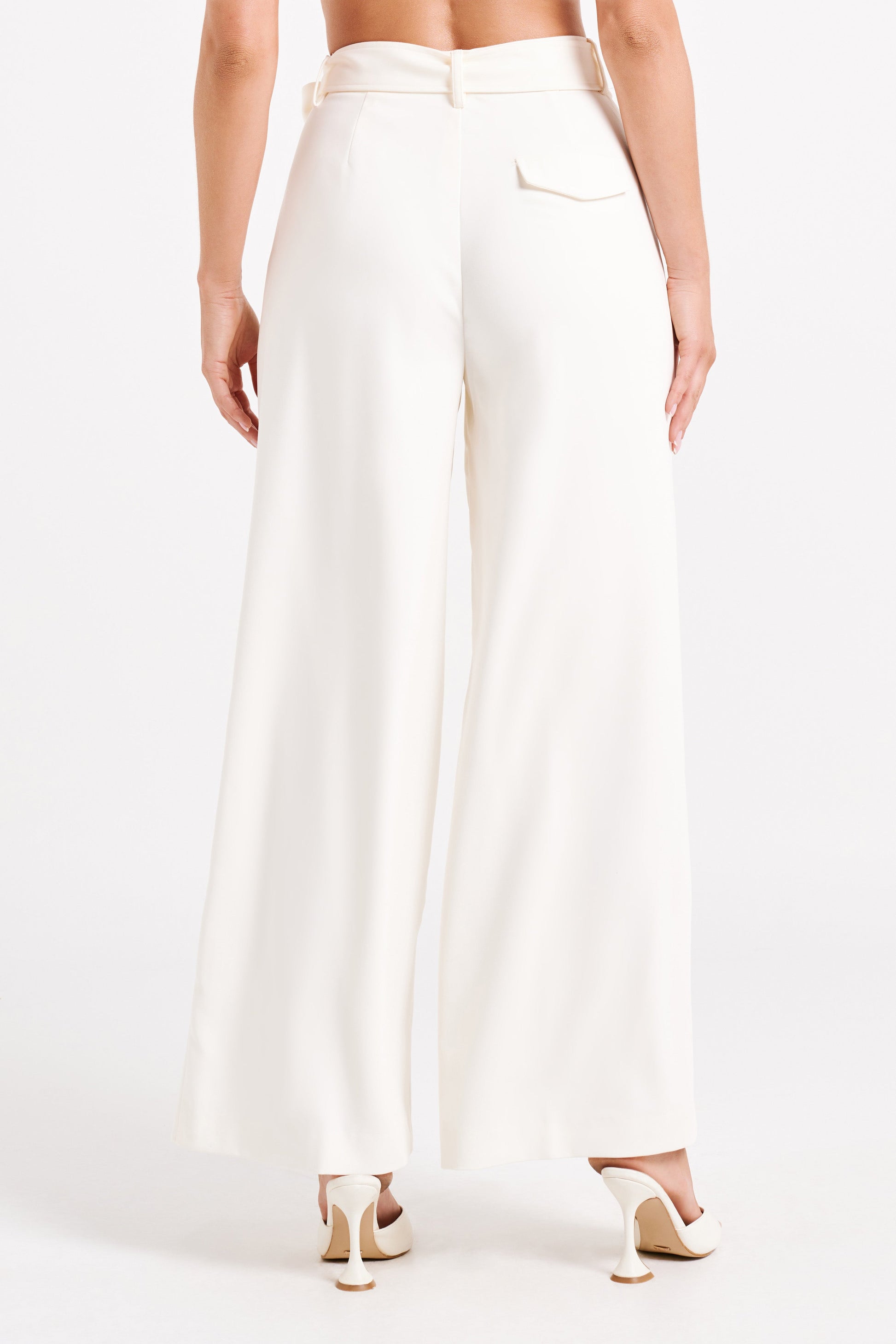 Tenley Wide Leg Suiting Pants - Ivory #3