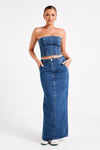 Illona Denim Maxi Skirt - Ecru