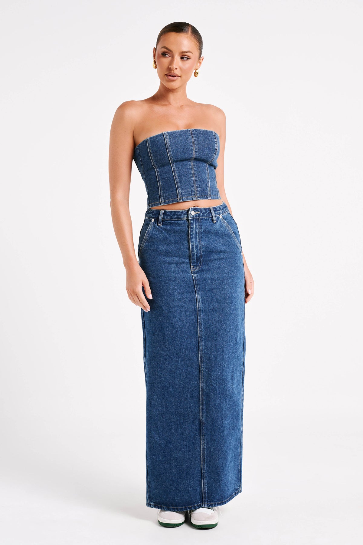 Jordana Denim Tube Top - Dark Blue #4