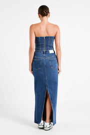 Jordana Denim Tube Top - Dark Blue