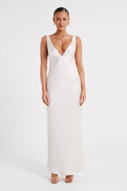 Indy Open Back Maxi Dress - White