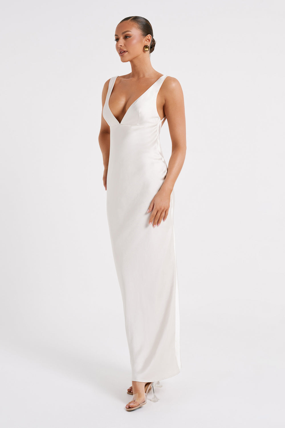 Indy Open Back Maxi Dress - White