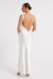 Indy Open Back Maxi Dress - White