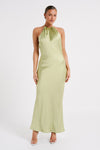 Sammy Satin Halter Maxi Dress - Ivory