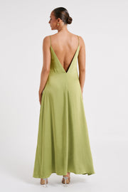 Beatrice Flowy Maxi Dress - Parakeet Green