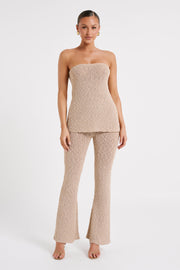 Irma Flared Boucle Pants - Wheat