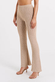 Irma Flared Boucle Pants - Wheat