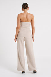 Natalie Textured Strapless Top - Natural