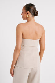 Natalie Textured Strapless Top - Natural