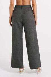 Natalie Textured Wide Leg Pant - Charcoal