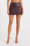 Kristen Faux Leather Mini Skirt - Dark Chocolate