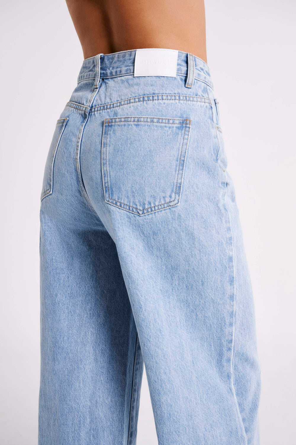 Raven Low Rise Baggy Jeans - Mid Blue Wash