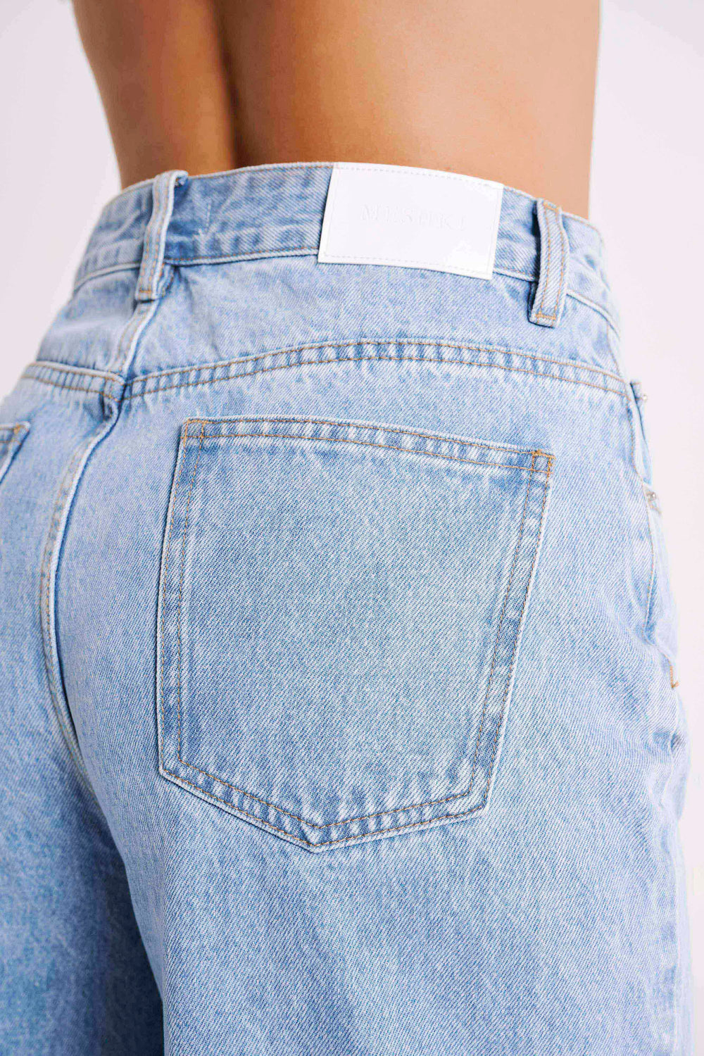 Raven Low Rise Baggy Jeans - Mid Blue Wash