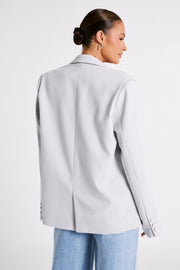 Bexley Oversized Blazer With Shoulder Pads - Ice Grey