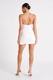 Madi Suiting Mini Dress With Diamante Rope - White