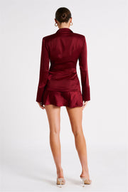 Hartley Satin Mini Skirt - Berry