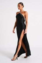 Louise Diamante Rope Maxi Dress - Black