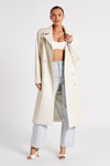 Lexington Pu Trench Coat - Ivory