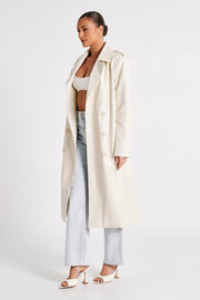 Lexington Pu Trench Coat - Ivory