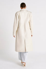 Lexington Pu Trench Coat - Ivory