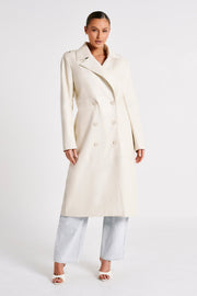 Lexington Pu Trench Coat - Ivory