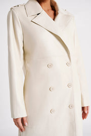 Lexington Pu Trench Coat - Ivory