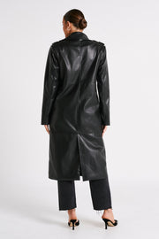 Lexington Pu Trench Coat - Black