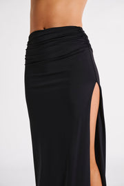 Emma Recycled Nylon Maxi Skirt - Black