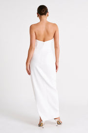 Natasha Pointed Corset Maxi Dress - White