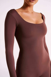 Oakley Recycled Nylon Long Sleeve Playsuit - Mocha