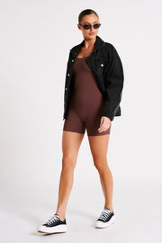 Oakley Recycled Nylon Long Sleeve Playsuit - Mocha