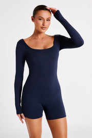 Oakley Recycled Nylon Long Sleeve Playsuit - Navy