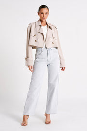 Palmer Cropped Trench Coat - Bone