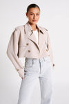 Palmer Cropped Trench Coat - Bone