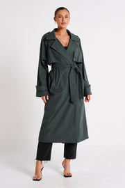 Andreas Oversized Trench Coat - Charcoal