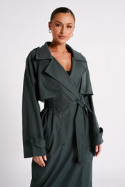 Andreas Oversized Trench Coat - Charcoal