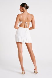 Kendra Rib Knit Mini Dress - White