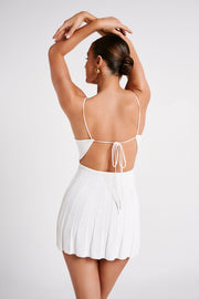 Kendra Rib Knit Mini Dress - White
