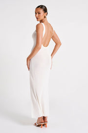 Maxine Sheer Knit Maxi Dress - White