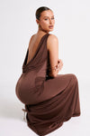 Alika Draped Front Maxi Dress - Ivory