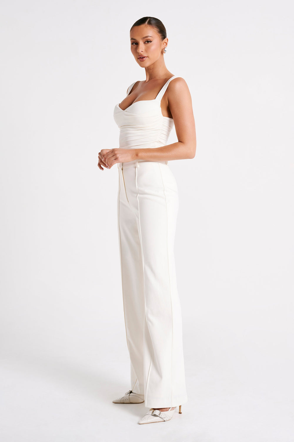 Lisa High Waist Suiting Trousers - Ivory