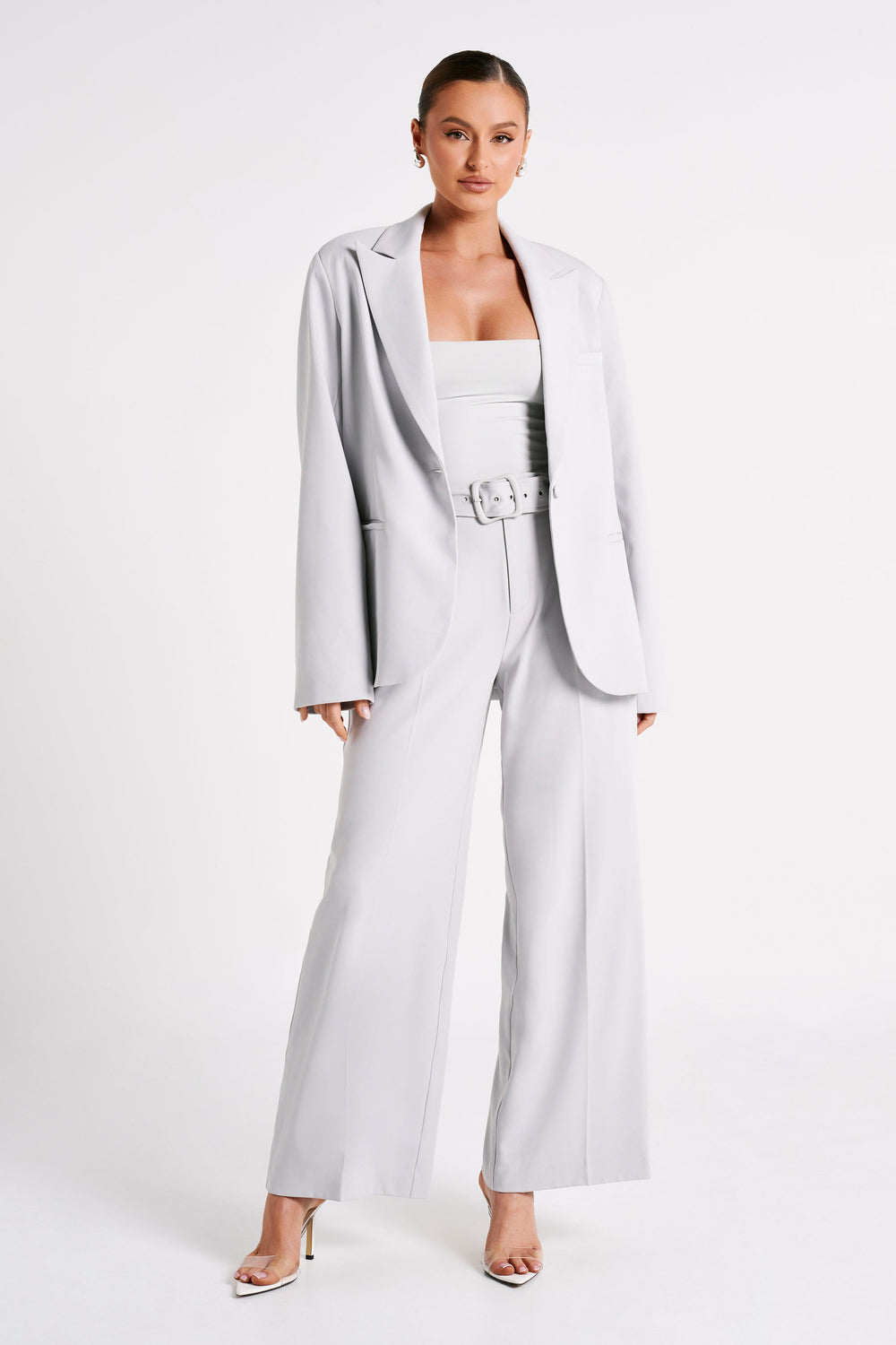 Linley Recycled Nylon Long Line Top - Ice Grey
